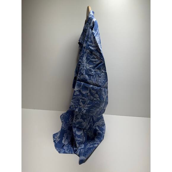 Vtg Ocean Pacific Men’s XL Button Front Shirt Hawaiin Blue White Floral Beach - Picture 2 of 8